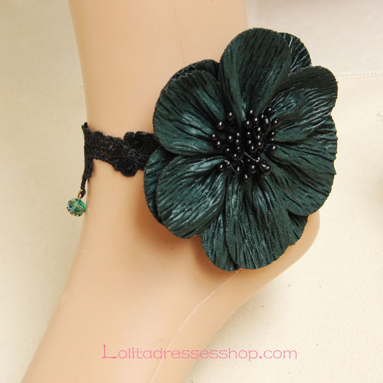 Lolita Artificial Crystal Flower Rretro Fashion Lace Foot Jewelry