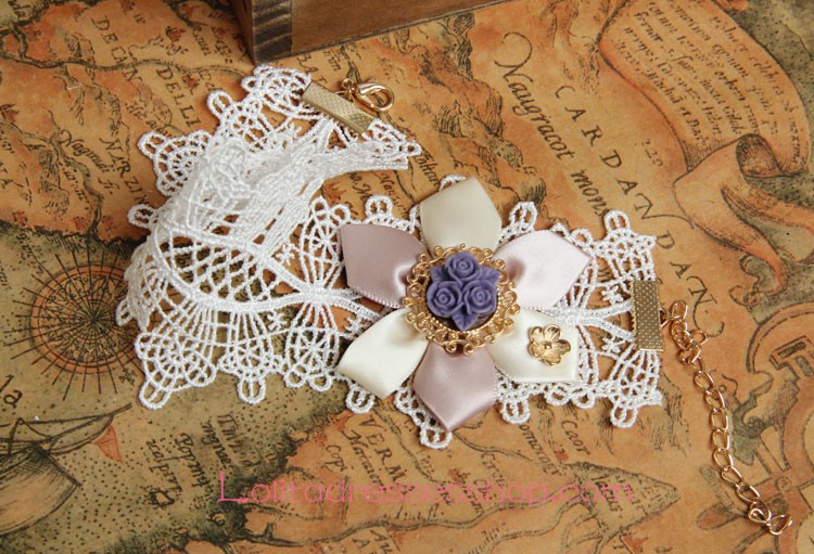 Lolita Fashion Retro Sweet White Lace Flower Foot Jewelry