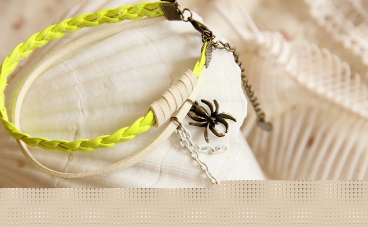 Lolita Leisure Yellow Braided Rope Spider Foot Jewelry