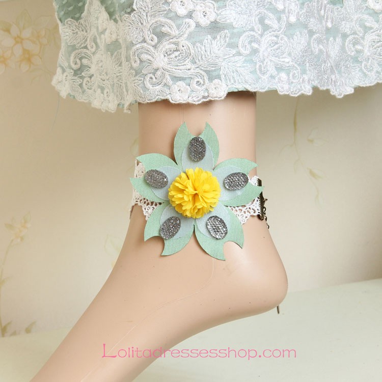 Lolita Small Fresh White Lace Flower Seaside Foot Jewelry