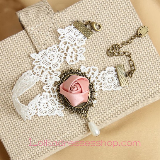Lolita Sweet Pearl White Lace Flower Foot Jewelry
