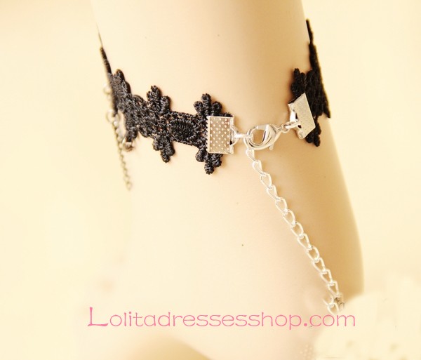 Lolita Gothic Black Lace Noble Foot Jewelry