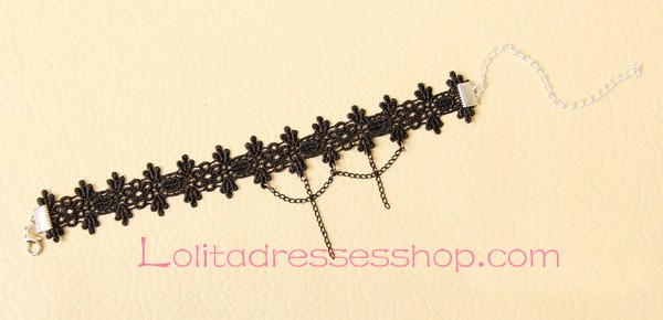 Lolita Gothic Black Lace Noble Foot Jewelry