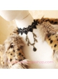 Cute bunny pendant Retro Gem Lace Necklace