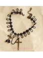 Lolita Cross Bow Lace Black Cherry Necklace