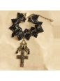 Lolita Cross Lace Black Cherry Necklace