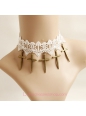 Lolita Cross Sweet Bride White Lace Necklace