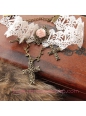 Lolita Vintage White Lace Rose Cross White Lace Necklace