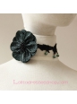 Lolita Crystal Fashion Black Lace Flowers Necklace