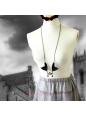 Lolita Halloween Black Pearl Bat Mask Fashion Sweater Chain