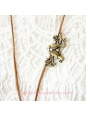 Lolita Brown Cute Sweet Pink Rose Sweater Chain