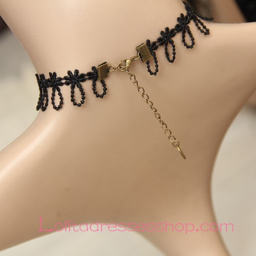 Lolita Black Lace Pendant Cross Necklace