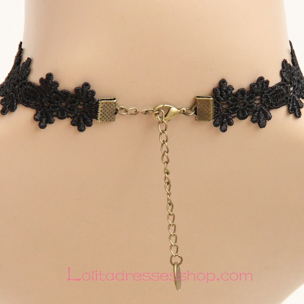 Lolita Black Lace Fringed Fashion Necklace