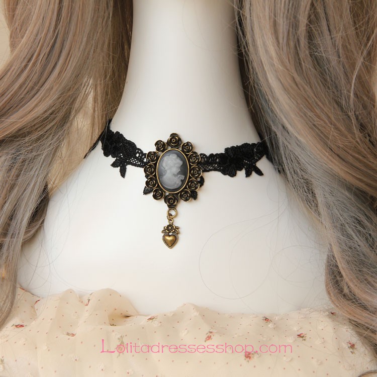 Lolita Retro Love Lace Fashion Beauty Head Necklace