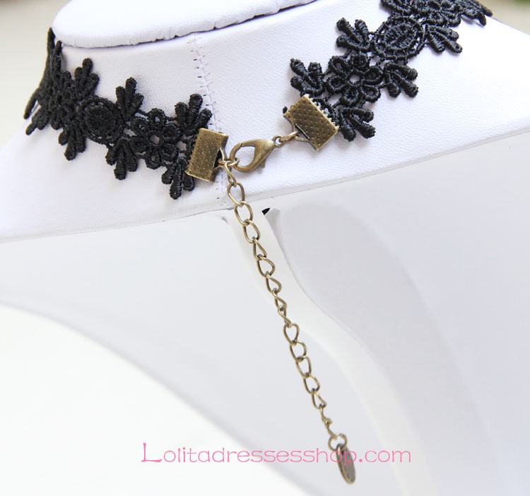 Lolita Fashion Black Lace Necklace