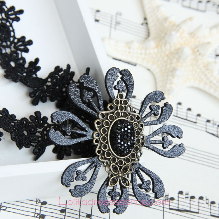 Lolita Fashion Black Lace Necklace