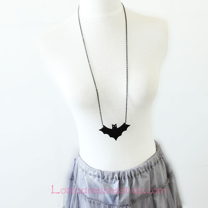 Lolita Halloween Simple Fashion Wild Black Bat Sweater Chain