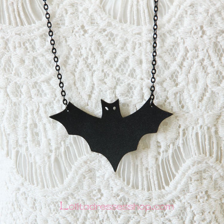 Lolita Halloween Simple Fashion Wild Black Bat Sweater Chain