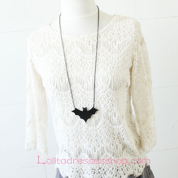 Lolita Halloween Simple Fashion Wild Black Bat Sweater Chain