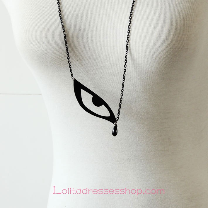 Lolita Simple Fashion Wild Retro Black Eye Sweater Chain