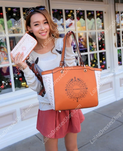 Small Fresh Printing Cherry Pink Big Casual Lolita Bags