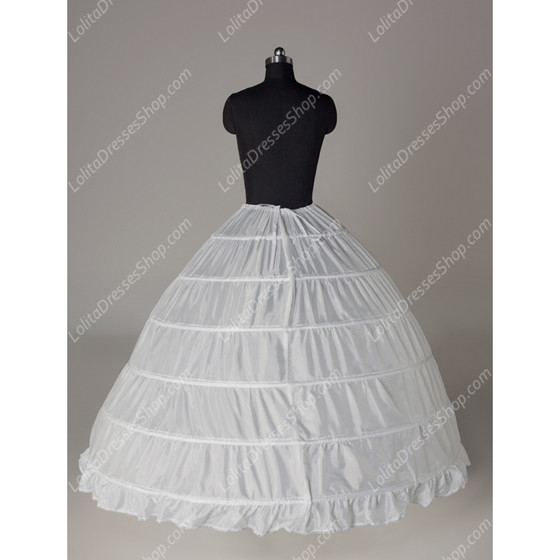 White Six Layers Floor Length Long Lolita Dress Petticoat