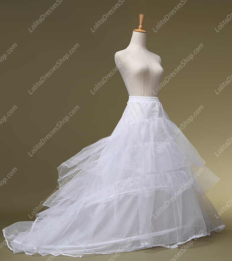 White Yarn Floor Length Long Lolita Dress Petticoat