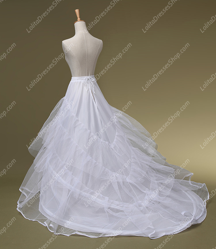 White Yarn Floor Length Long Lolita Dress Petticoat