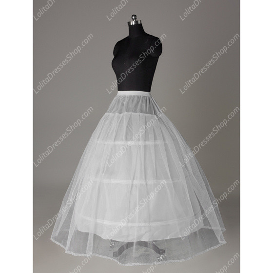 White Yarn Long Floor Length Lolita Dress Petticoat