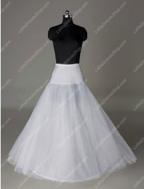 White Yarn Boneless Long Floor Length Lolita Dress Petticoat