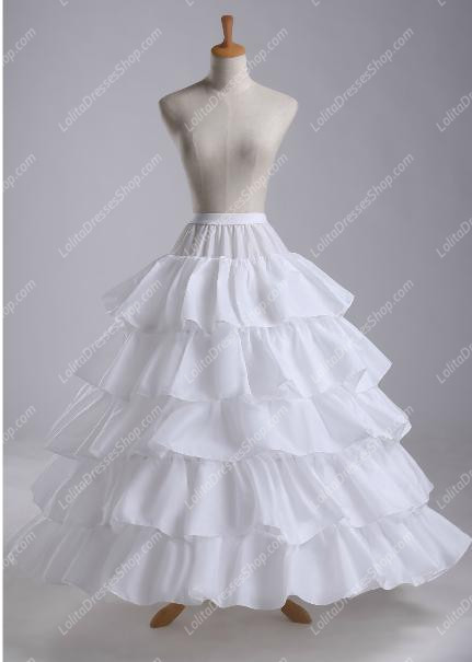 White Flounced Multilayer Floor Lenght Tutu Lolita Dress Petticoat