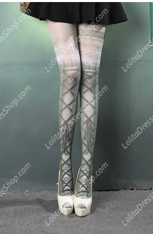 Sweet Velvet Printing Lolita tights Stockings