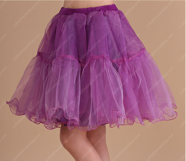 Purple Yarn Above Knee Multilayer Lolita Dress Petticoat