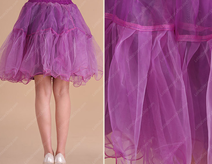 Purple Yarn Above Knee Multilayer Lolita Dress Petticoat