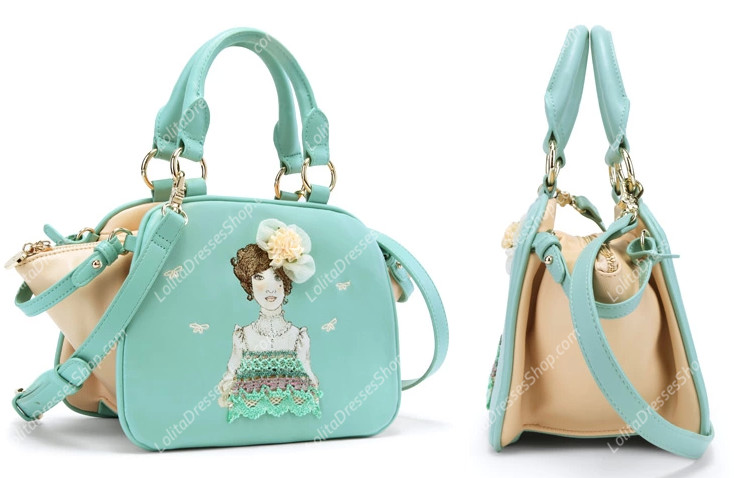Lovely Lady Mint Green Embroidery Lolita Bag
