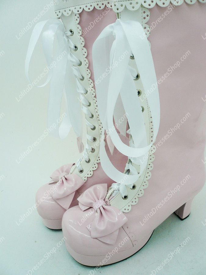 Sweet Princess Bowknot and Lace Lolita Boots