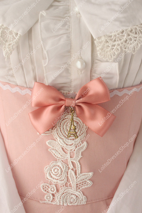 Pink Cotton Round Neck Sleeveless Breast Care Lolita Classic