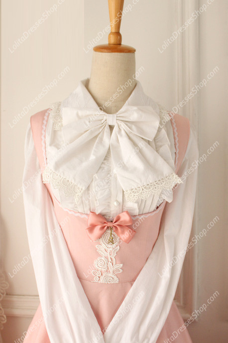 Pink Cotton Round Neck Sleeveless Breast Care Lolita Classic