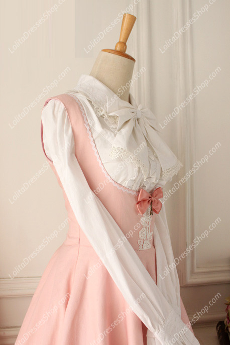 Pink Cotton Round Neck Sleeveless Breast Care Lolita Classic