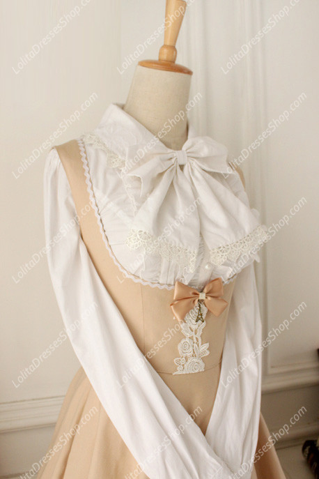 Champagne Cotton Round Neck Sleeveless Breast Care Lolita Classic