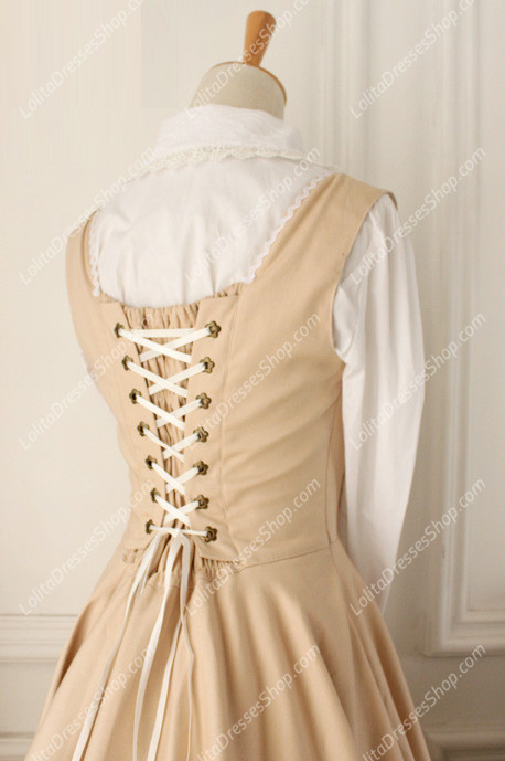 Champagne Cotton Round Neck Sleeveless Breast Care Lolita Classic