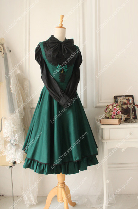 Green Cotton Round Neck Sleeveless Breast Care Lolita Classic