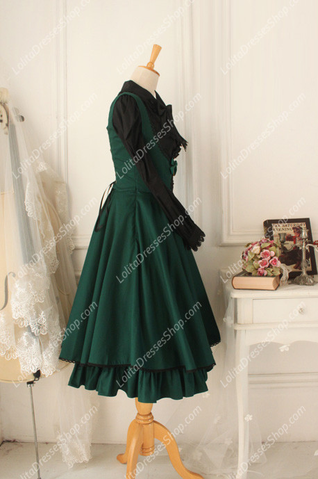 Green Cotton Round Neck Sleeveless Breast Care Lolita Classic