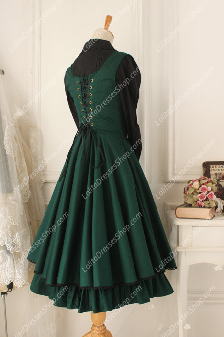 Green Cotton Round Neck Sleeveless Breast Care Lolita Classic