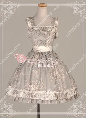 Cotten Sweet Double Color Magic Tea Party Knot JSK Lolita Dress