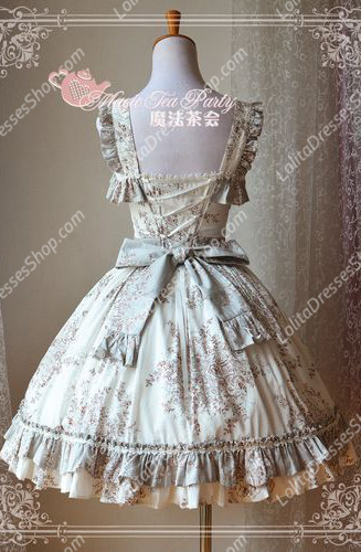 Cotten Sweet Double Color Magic Tea Party Knot JSK Lolita Dress