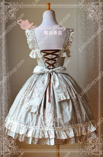 Cotten Sweet Double Color Magic Tea Party Knot JSK Lolita Dress