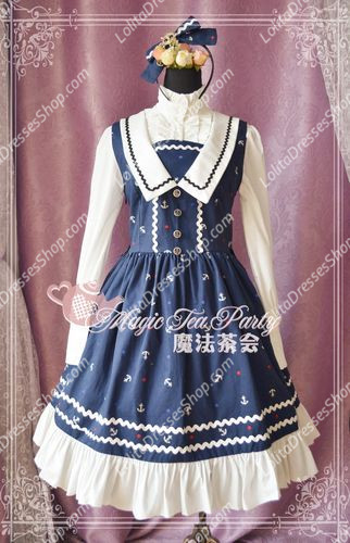 Cotten Sweet The Anchor of the sea Magic Tea Party Knot JSK Lolita Dress