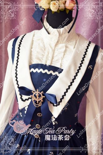 Cotten Sweet The Anchor of the sea Magic Tea Party Knot JSK Lolita Dress