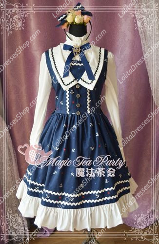 Cotten Sweet The Anchor of the sea Magic Tea Party Knot JSK Lolita Dress